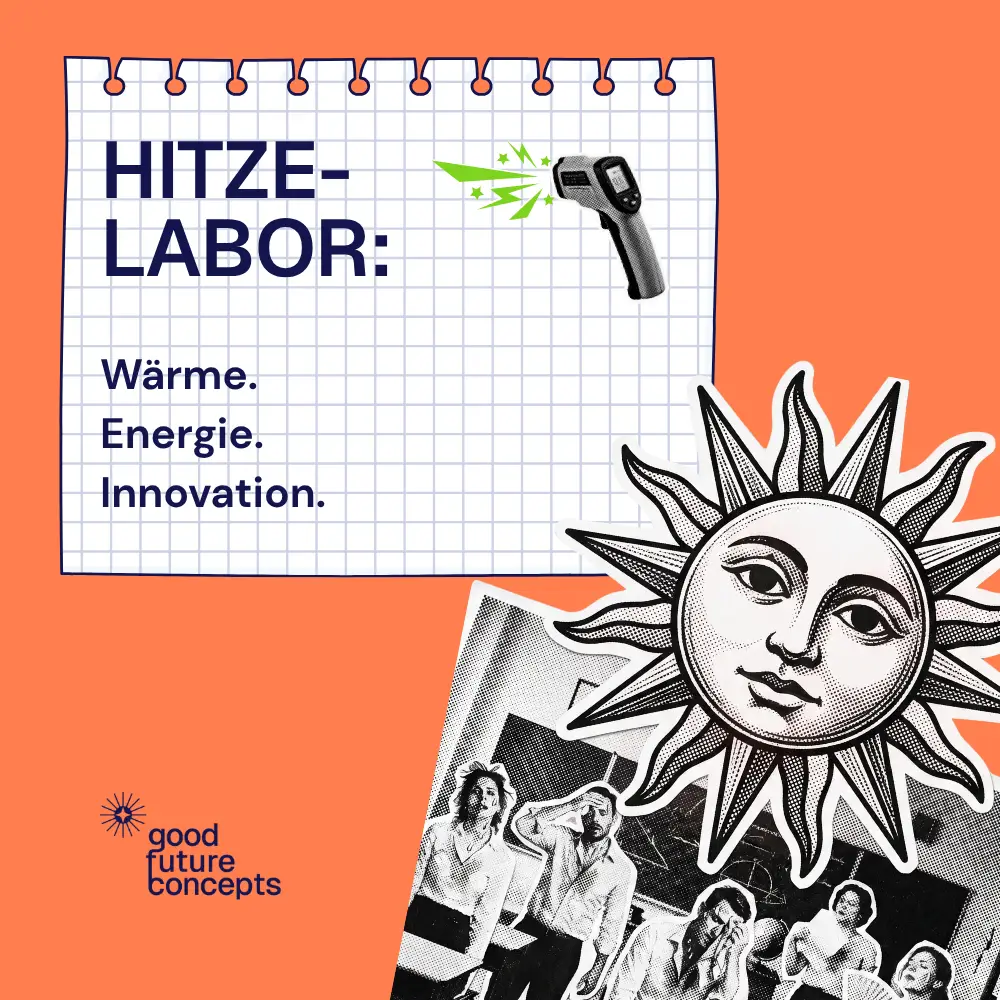 Werbegrafik für den Workshop Hitze-Labor: Wärme, Energie, Innovation – mit Infrarot-Thermometer und Sonne